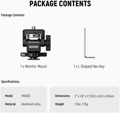 Neewer MA002 Camera Monitor Mount - Swivel/Tilt