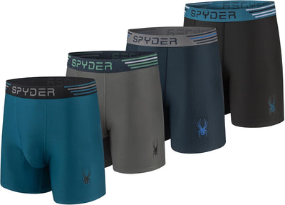 Spyder Boxer Briefs 4 Pack Poly Spandex Performance Underwear