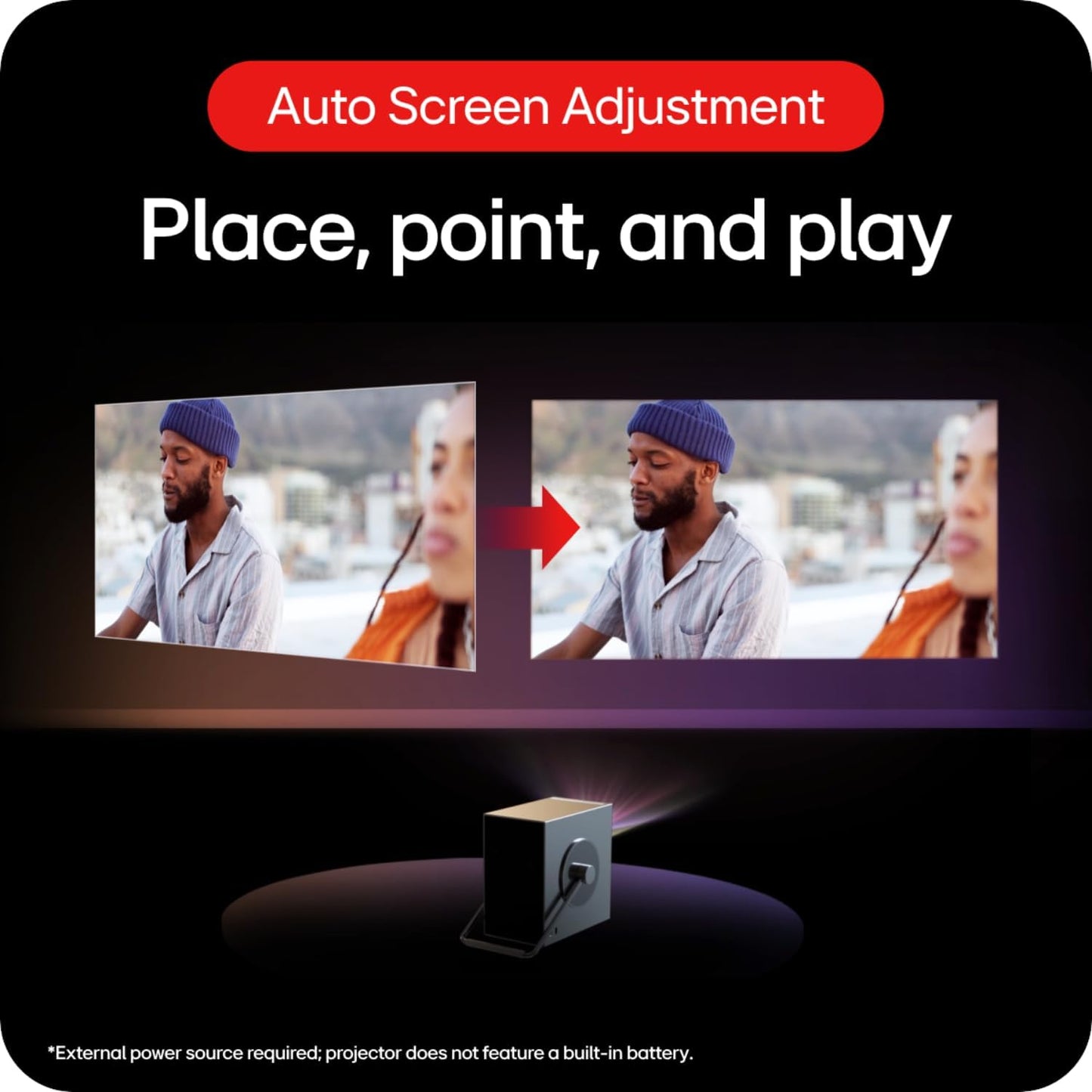 LG CineBeam Q HU710PB 4K Smart Portable Projector