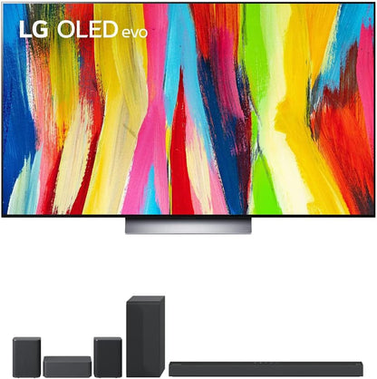LG OLED55C2PUA 55" 4K Smart TV Soundbar & Speaker Kit Bundle