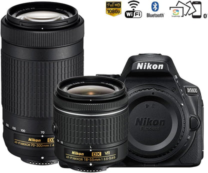 Nikon D5600 DSLR Camera 18-55mm & 70-300mm Lens (Renewed)