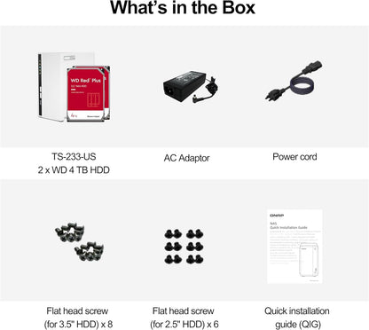QNAP TS-233-24WD-US 4TB Preconfigured RAID 1 NAS