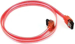 Monoprice 105118 2ft UV Red Locking SATA Cable