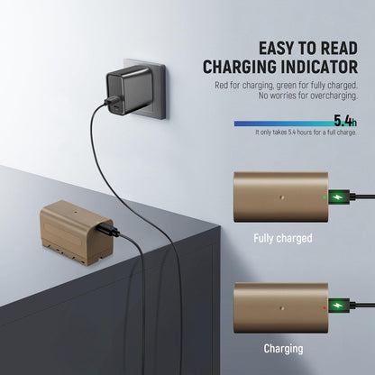Neewer 10104190 NP-F750 Battery: 7000mAh USB-C Charger