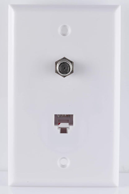 GE 40093 Coaxial Telephone Cable Wall Plate