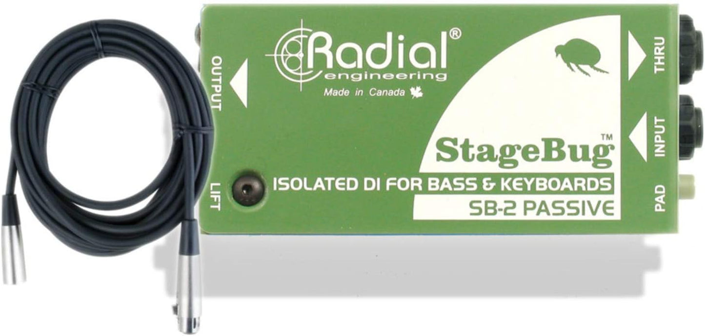 Radial Engineering StageBug SB-2 DI Box + Cables Bundle