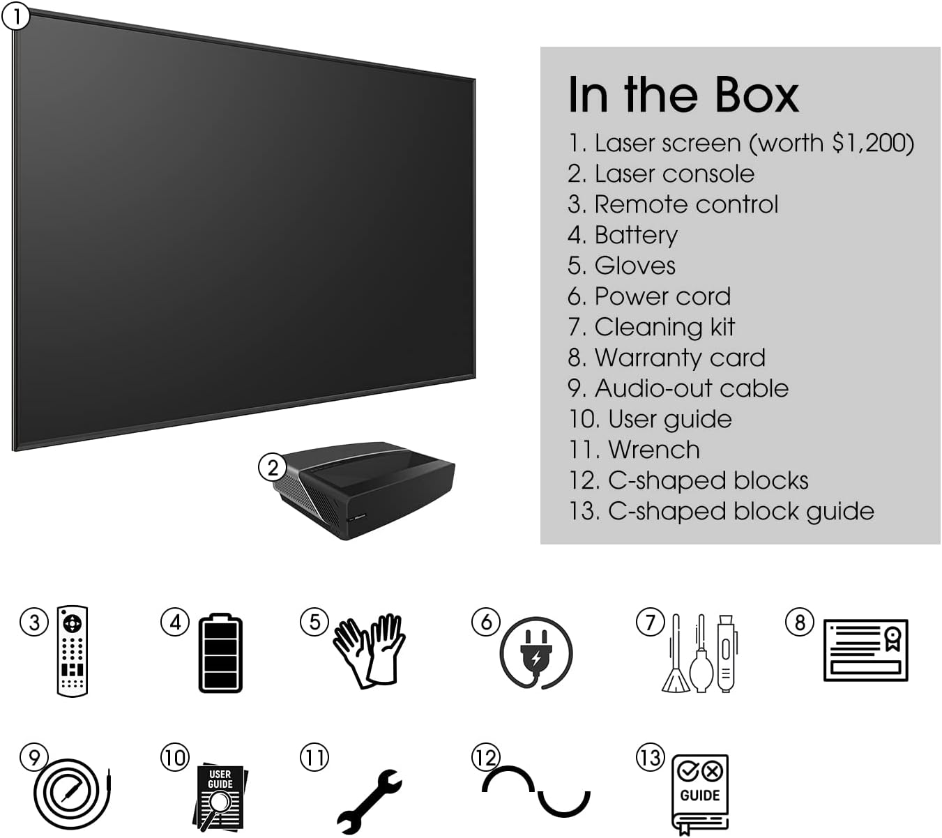 Hisense 100L5G-DLT100B 100" 4K Ultra Short Throw Laser TV