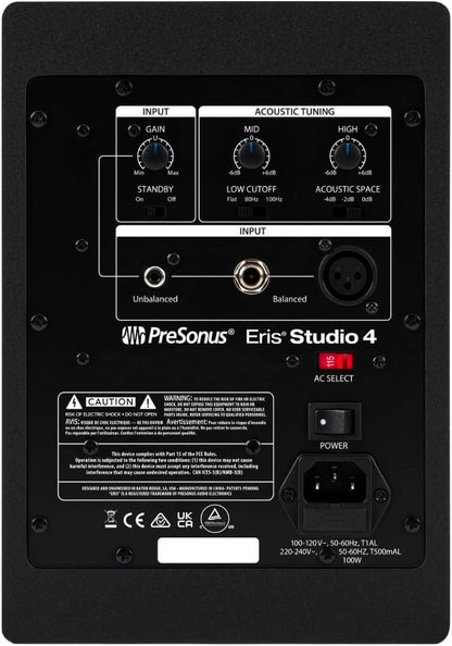 PreSonus Eris Studio 4 - 4.5" Active Studio Monitor Pair Bundle