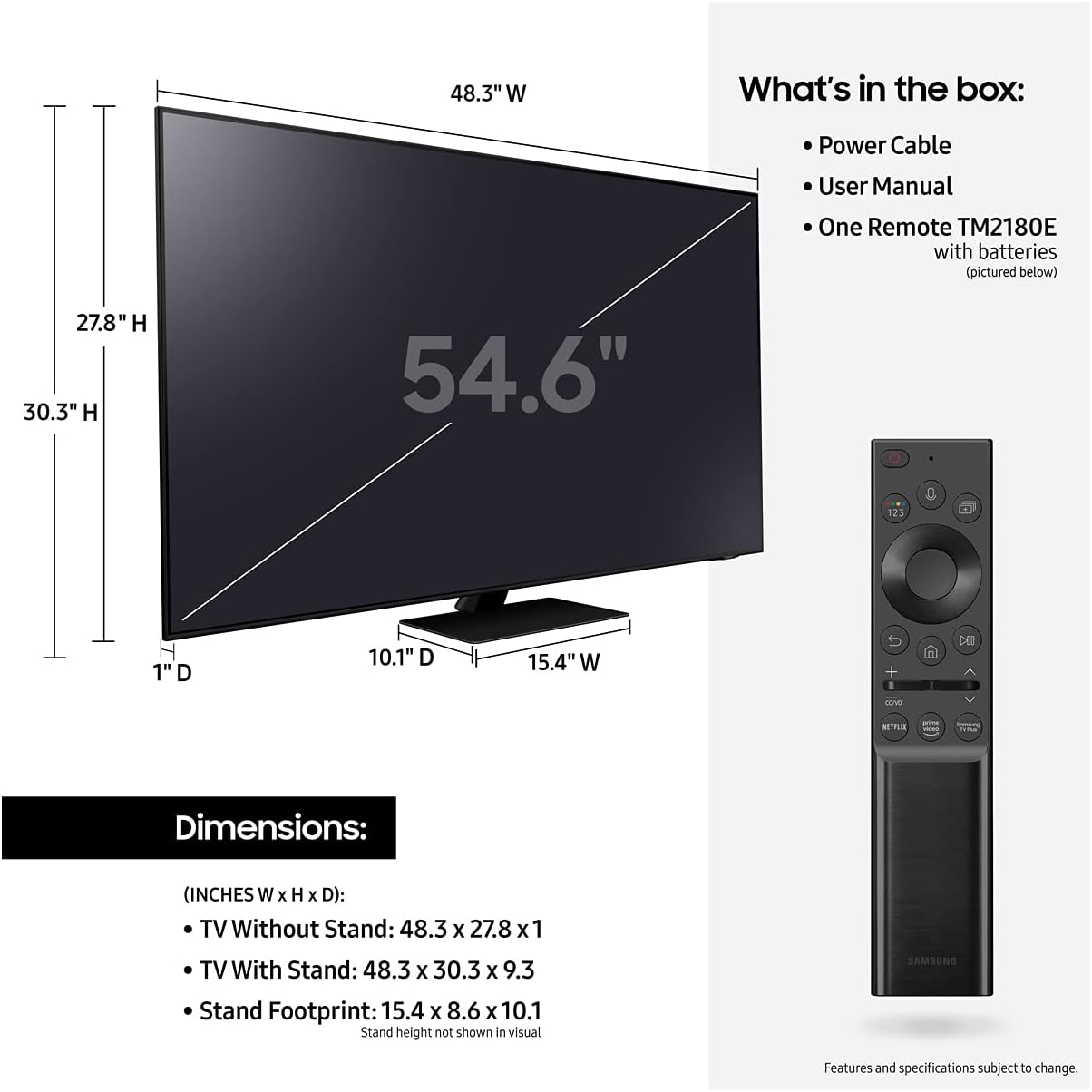 Samsung CRTE99SAMQN65QN85AA 65" Neo QLED 4K TV (Renewed) with Protection