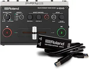 Roland V-02HD STR: Video Switcher Web Streaming Bundle