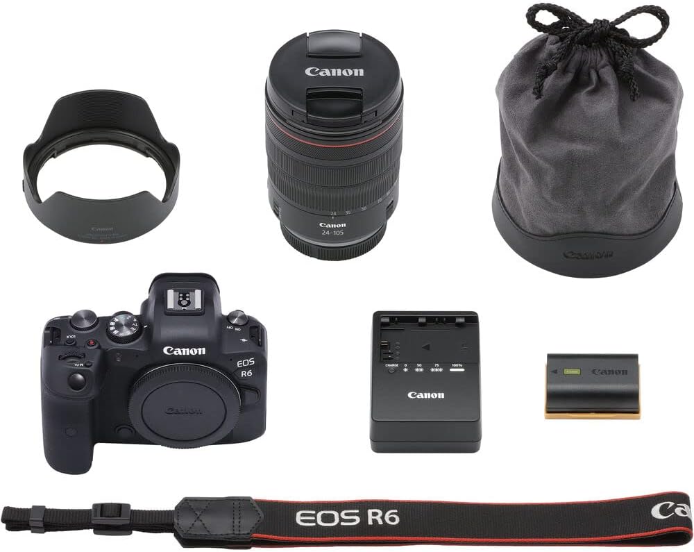 Canon 4082C012 EOS R6 - 24-105mm Lens + Accessories Bundle (Renewed)