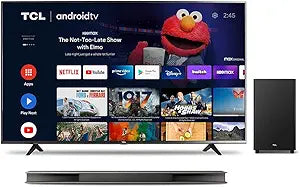 TCL 65" 4-Series 4K Android TV + Dolby Atmos Soundbar