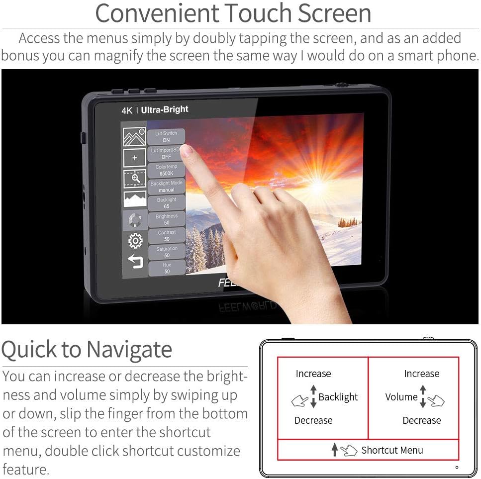 FEELWORLD LUT7-US 7" 2200nit Touchscreen DSLR Monitor