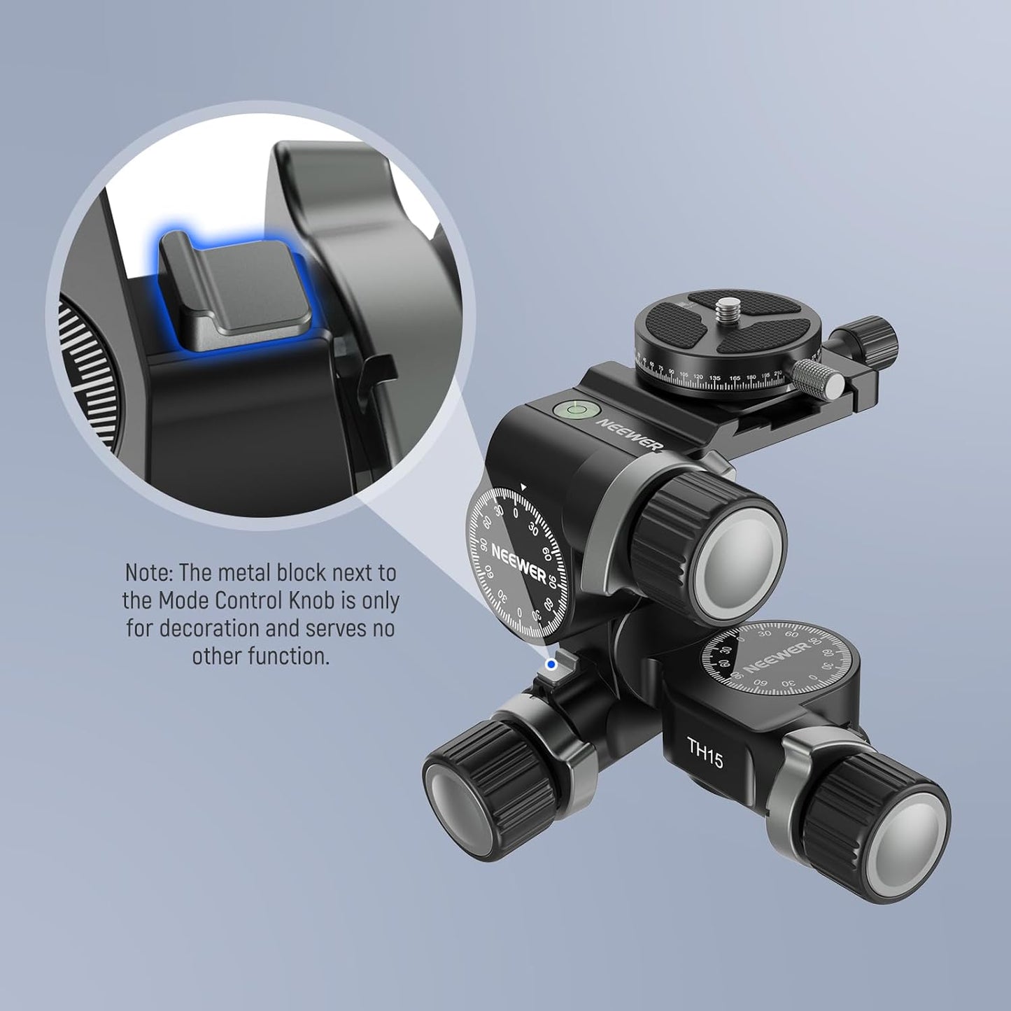 Neewer TH15 3-Way Geared Tripod Head Panoramic