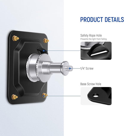 Neewer ST-NA-9: Ceiling Mount Adapter with 5/8” Stud and 1/4” Screw (4 Pack)