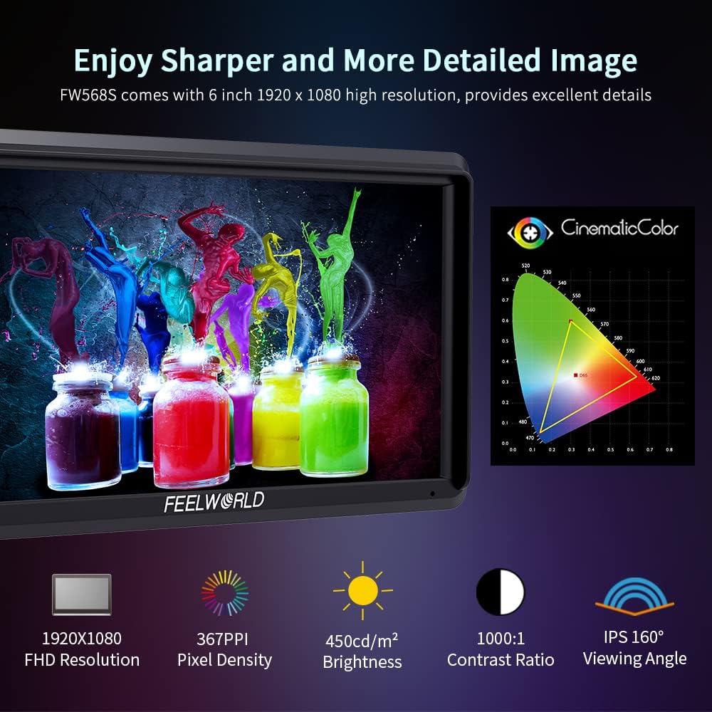 FEELWORLD FW568S 6" SDI 4K HDMI Camera Monitor
