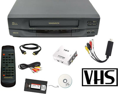 Magnavox 4-Head VCR Renewed with Adapters
