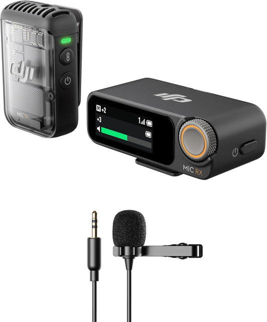 DJI Mic 2 (1 TX + 1 RX) Lavalier Microphone Bundle