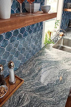 MSI AMZ-MD-00295-SAM Blue Shimmer Arabesque Glass Tile