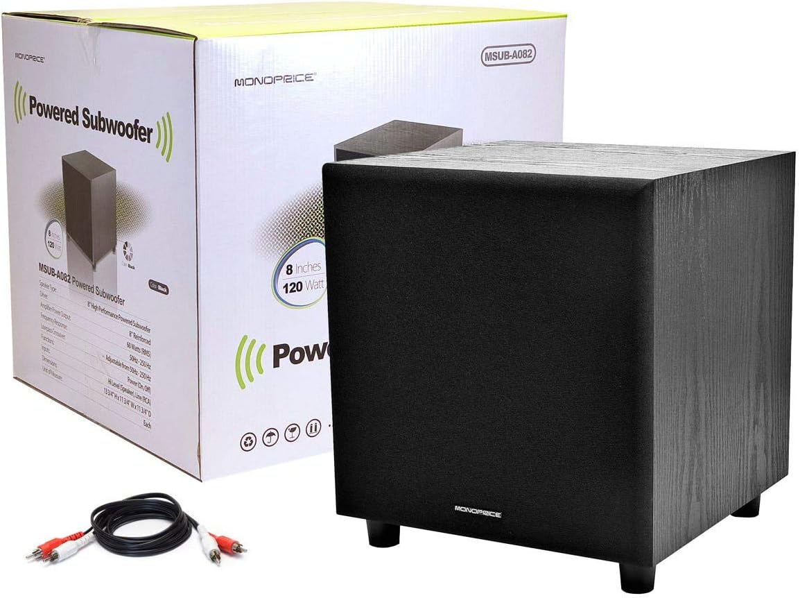 Monoprice 108248 8-Inch 60-Watt Powered Subwoofer