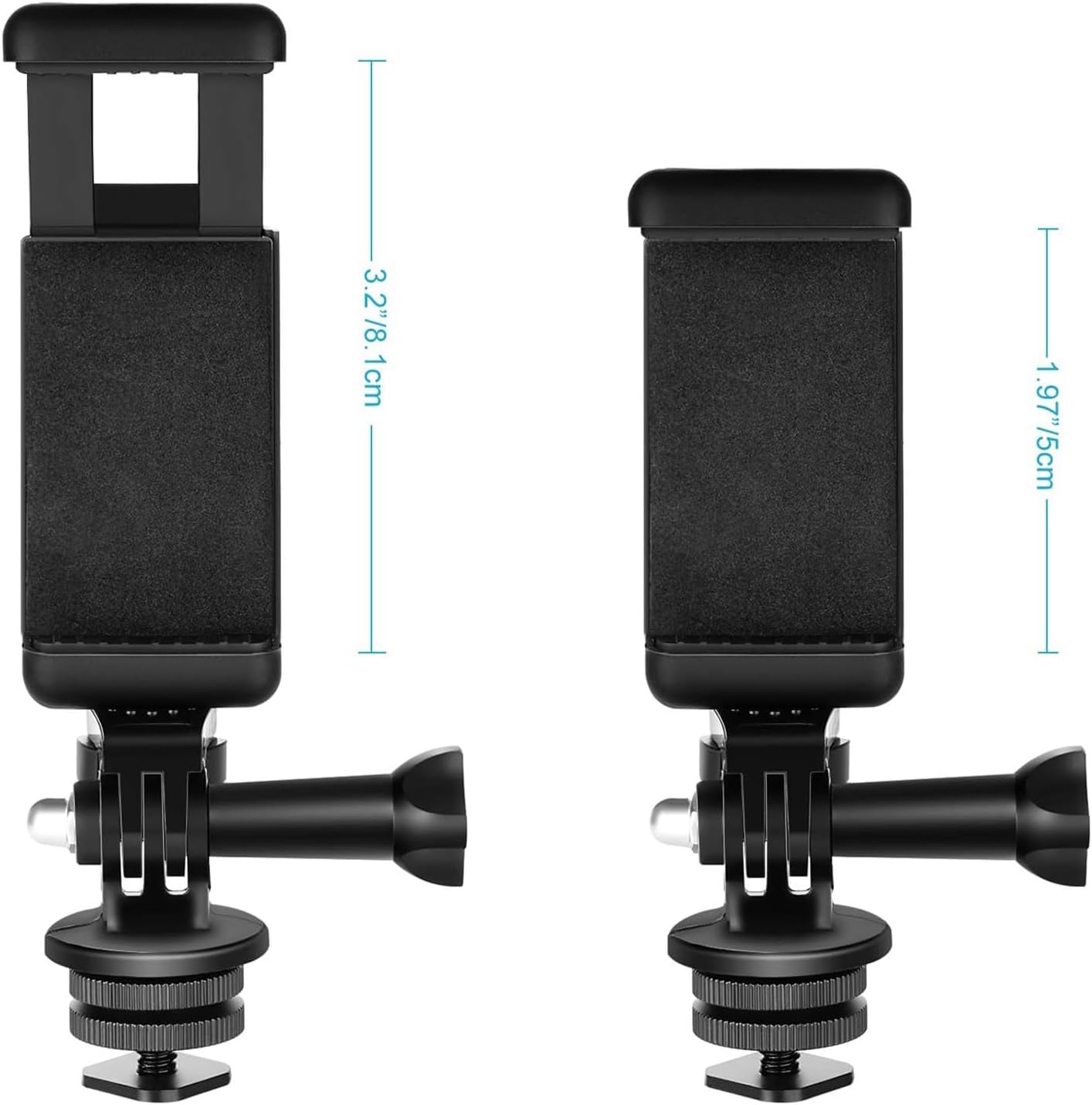 Neewer 10089743 Phone Holder - Hot Shoe Mount Adapter for Action Cameras
