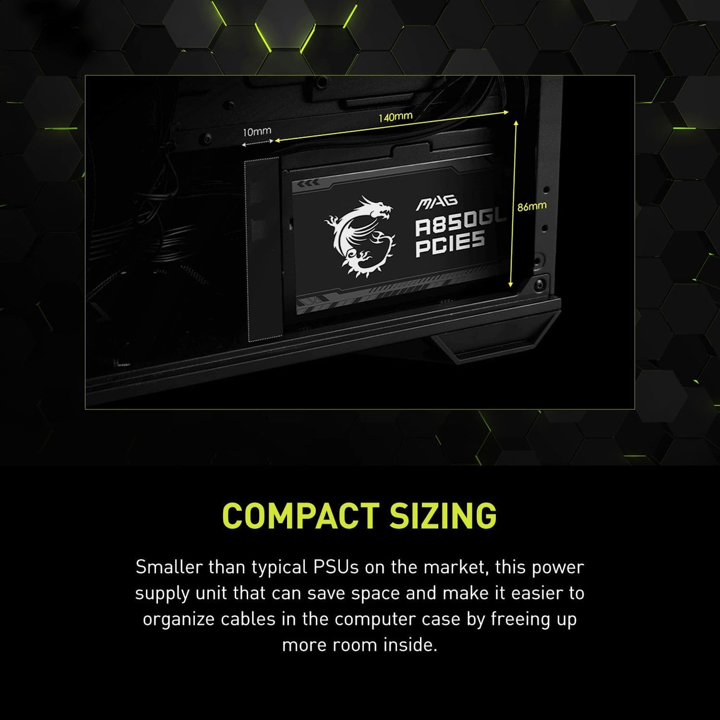 MSI MPG A850GL 850W PCIE 5.1 ATX 3.1 Power Supply