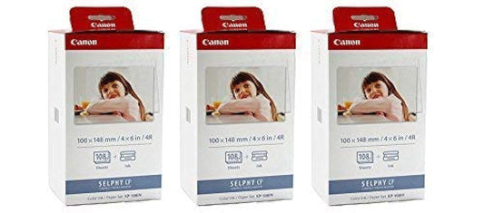 Canon B0721C5XTW KP-108IN Color Ink Paper Set 3-Pack