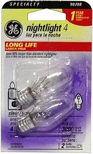 GE Lighting 43050 C7 4W Night Light Bulb 2-Pack
