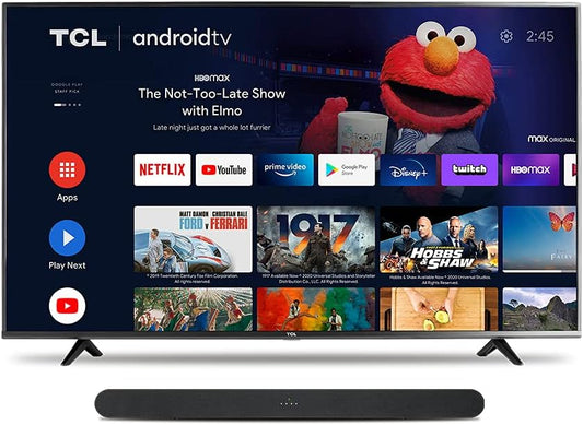 TCL 4 Series 65S434 65" 4K UHD Android TV with TS6100 Sound Bar