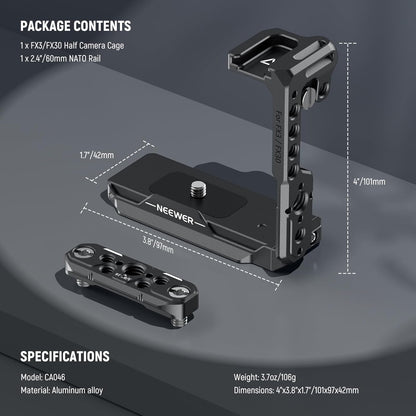 Neewer FX3 FX30 Half Cage Aluminum Video Rig CA046