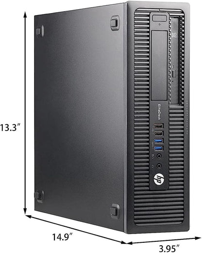 HP EliteDesk 800G1 SFF i5 Desktop PC & 24" Monitor (Renewed)