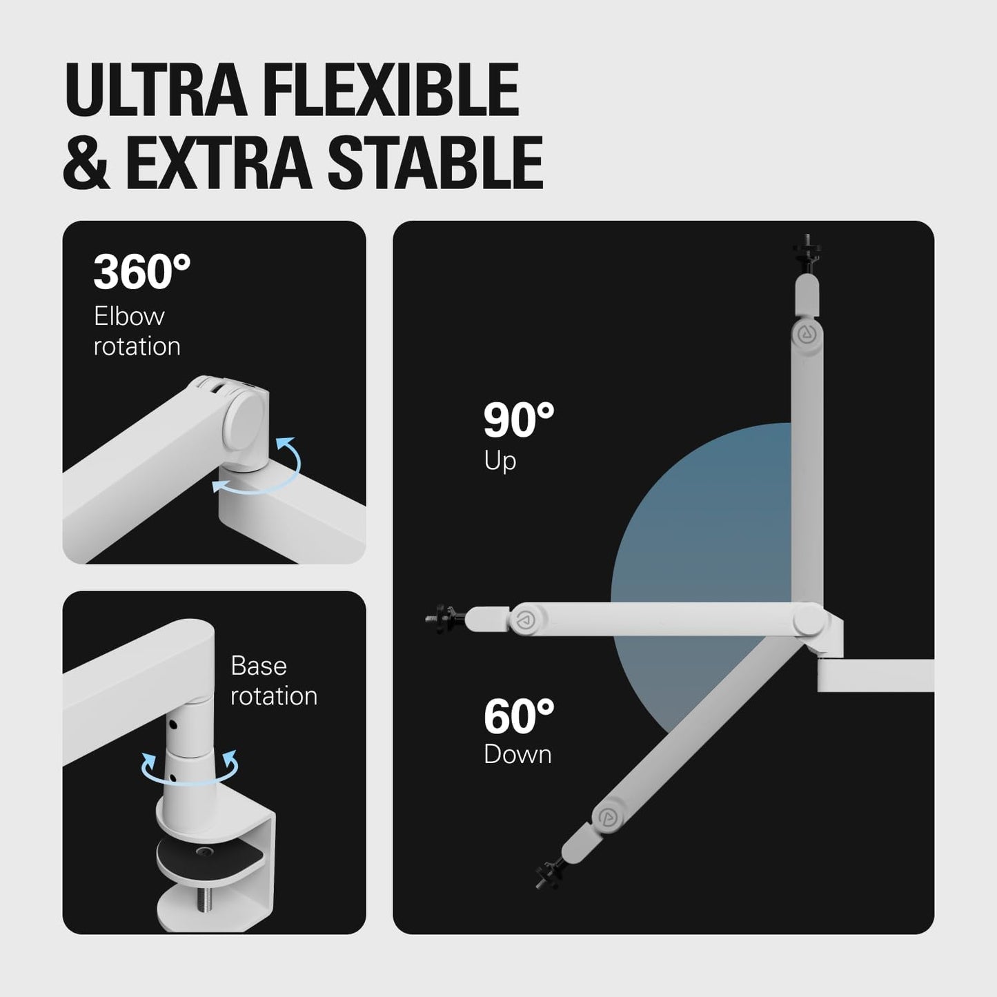 Elgato 20AAT9911 Wave Mic Arm Pro White Low Profile