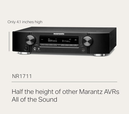 Marantz NR1711 Slim 7.2 Channel 8K AV Receiver - Renewed