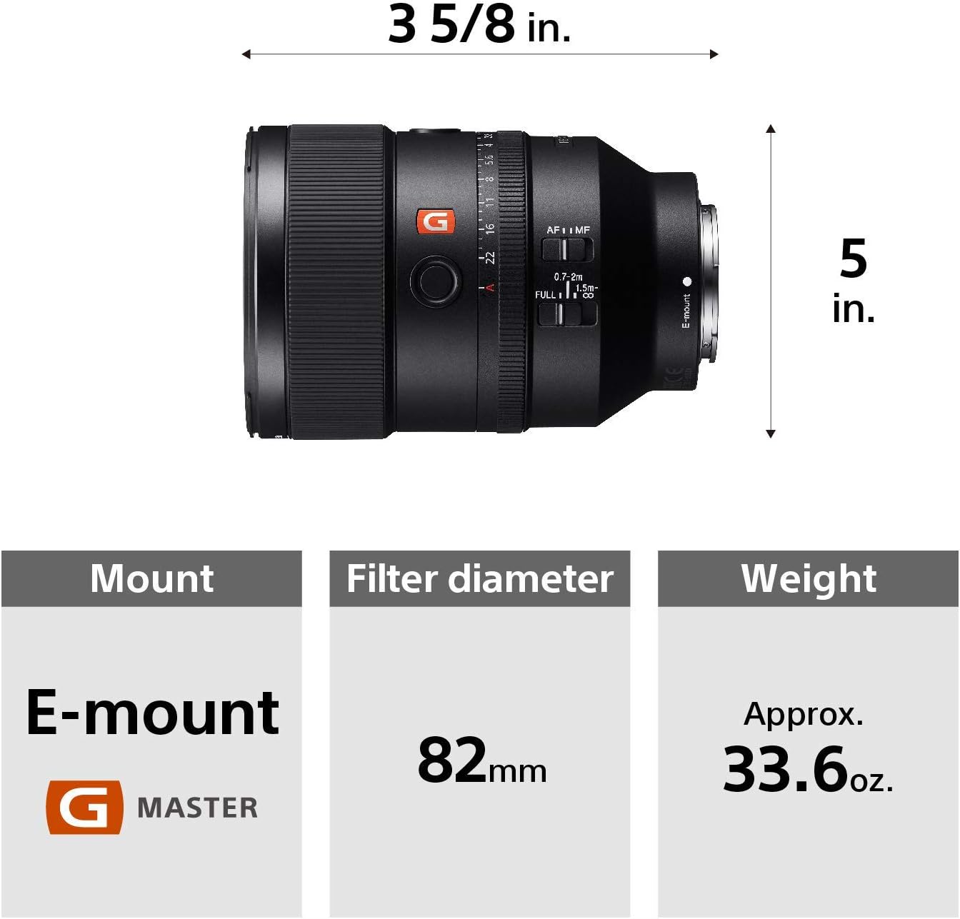 Sony SEL135F18GM FE 135mm F1.8 G Master Prime Lens