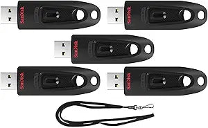 SanDisk SDCZ48-032G 32GB Ultra USB 3.0 Flash Drive 5-Pack — main product image