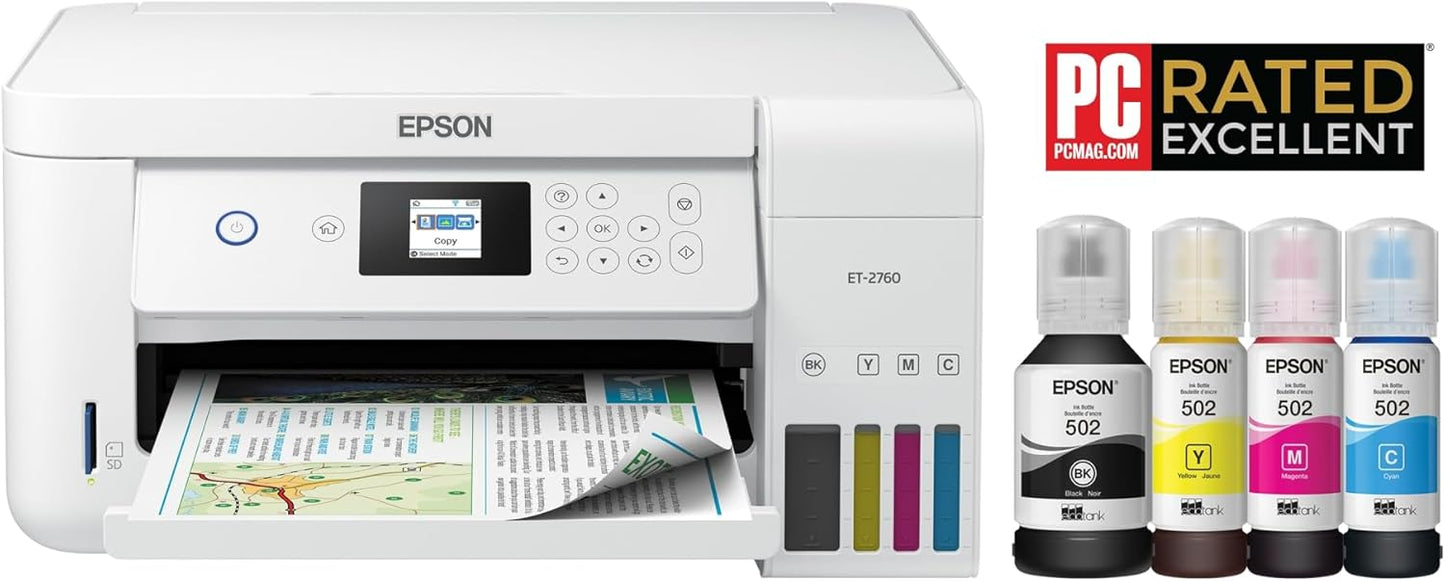 Epson ET-2760 EcoTank Wireless Printer (Renewed)
