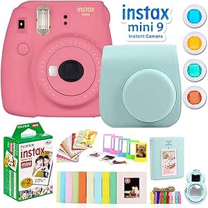 Fujifilm Instax Mini 9 Camera Bundle - Pink, Film, Accessories