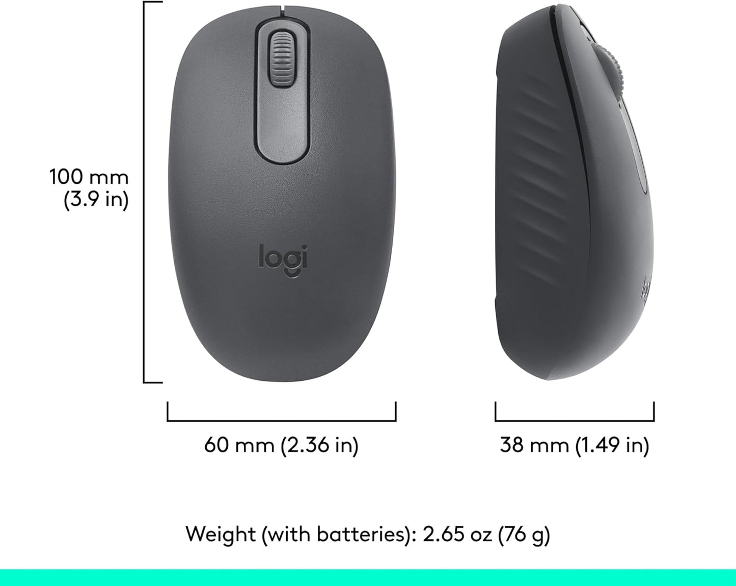 Logitech 910-007437 M196 Graphite Bluetooth Wireless Mouse