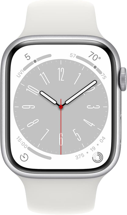 Apple Watch Series 8, GPS, 45mm, Silver (Renewed)