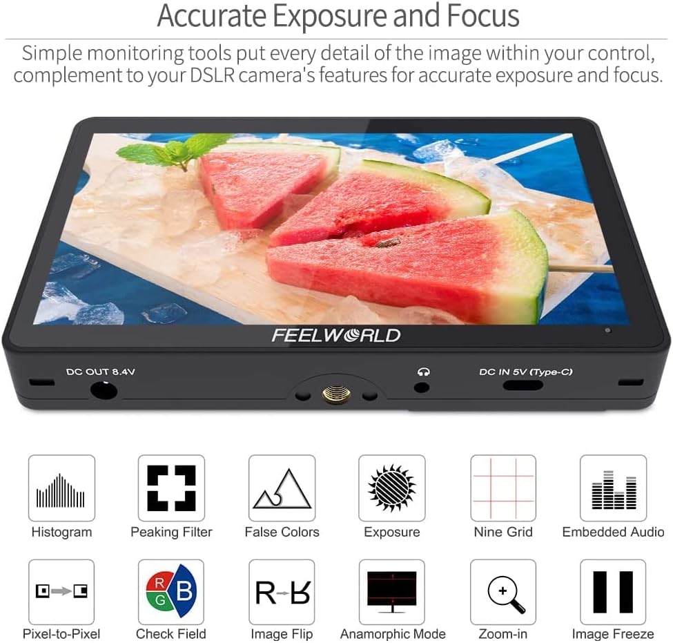 FEELWORLD F5 Pro V4 6" 4K HDMI Touch Camera Monitor