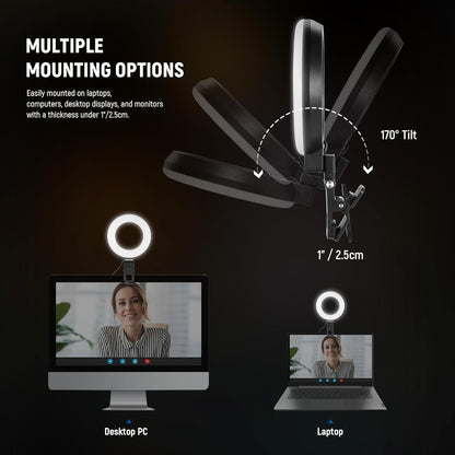 Neewer 10104607 5" LED Ring Light Video Conference Kit