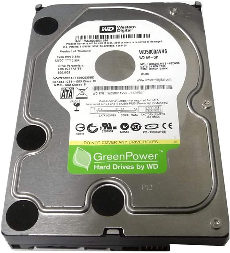 Western Digital LYSB00HI0USMA-ELECTRNCS - 500GB AV Hard Drive - DVR — main product image