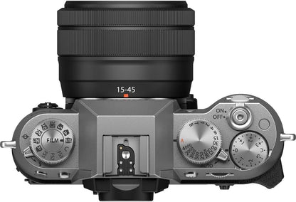 Fujifilm X-T50 X-T50 Camera with XC15-45mm Lens & Accessories Bundle - Silver