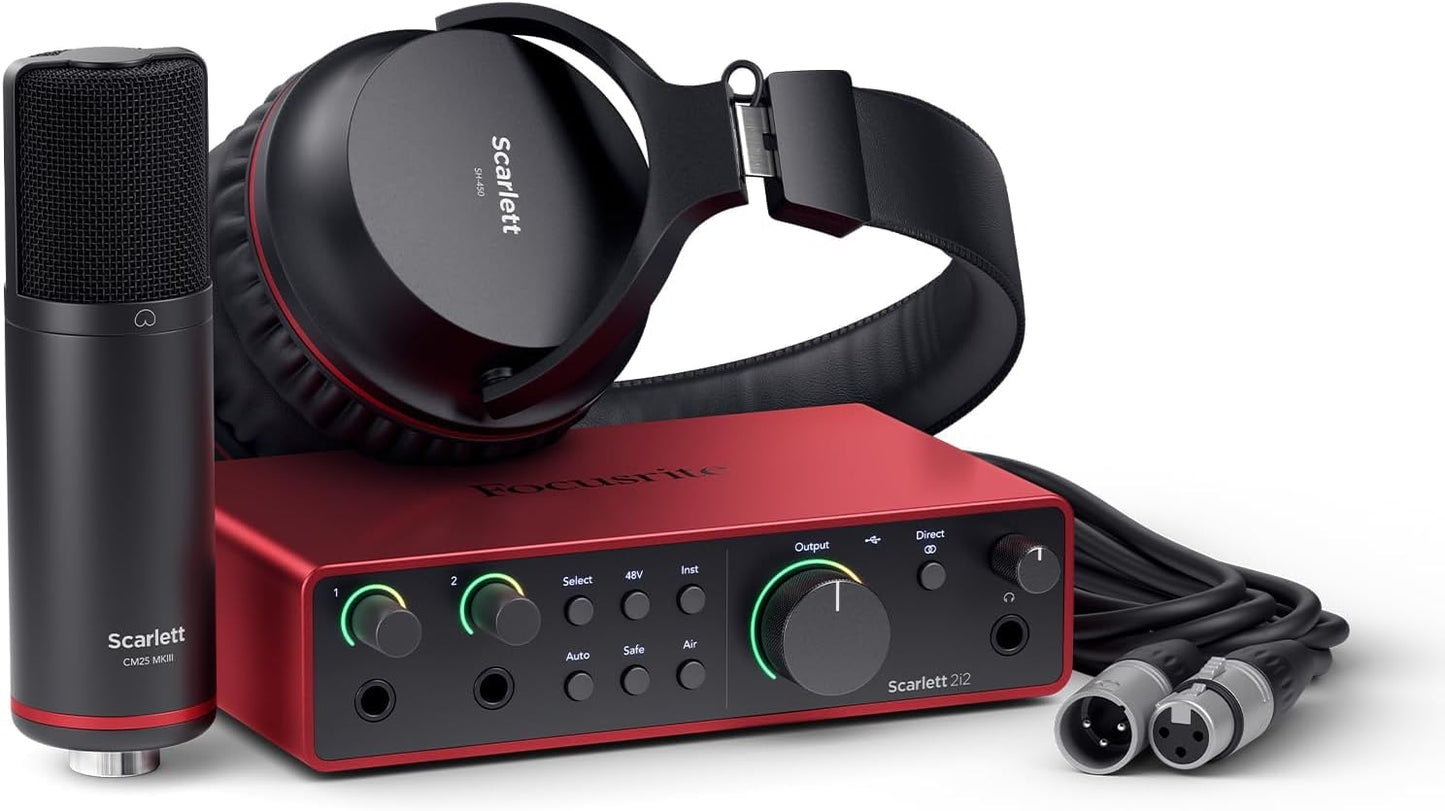 Focusrite AMS-SCARLETT-2I2-STU-4G: Scarlett 2i2 Studio 4th Gen Recording Bundle