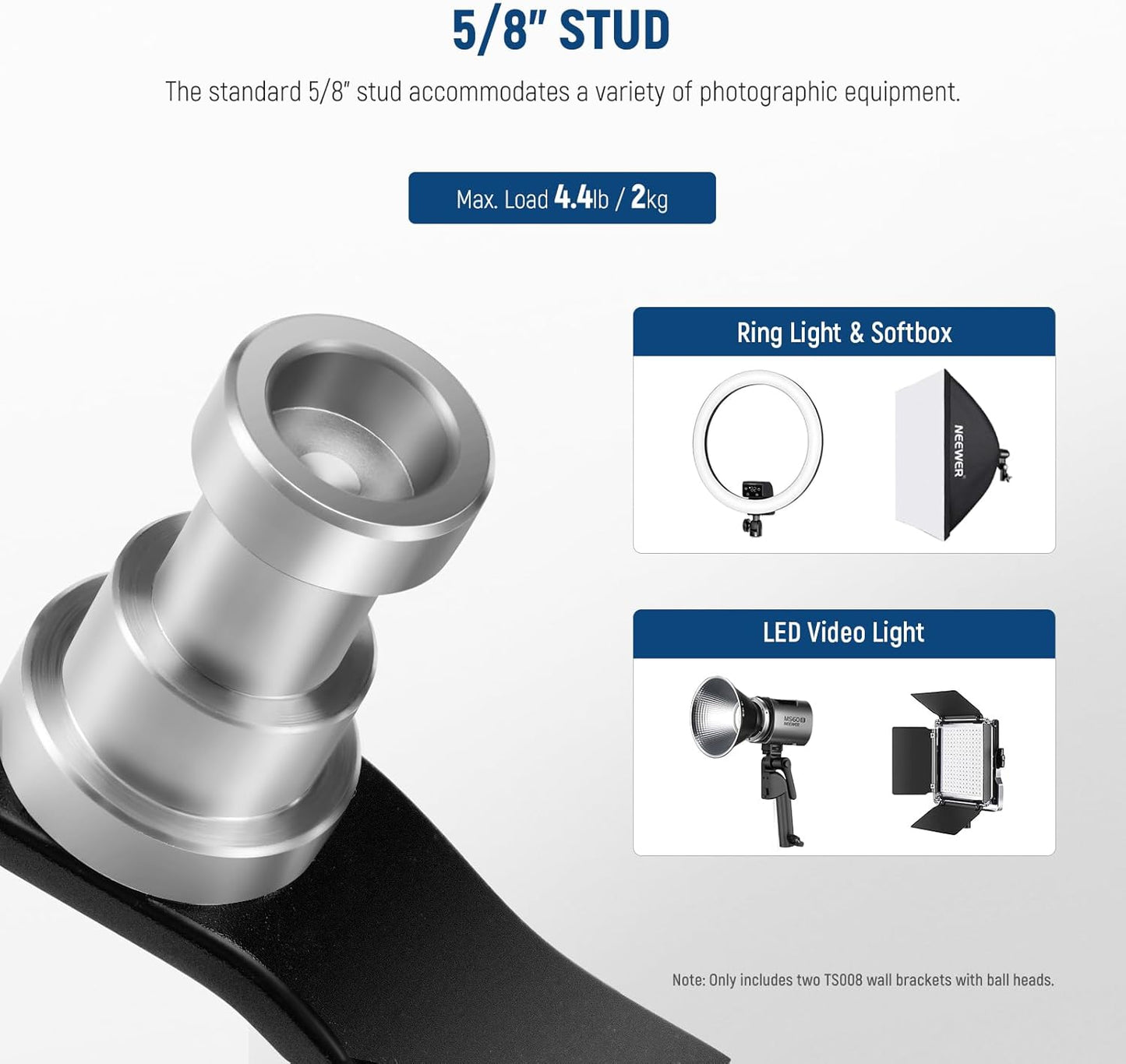 Neewer 10102508 T-Type Wall Mount Studio Light Bracket