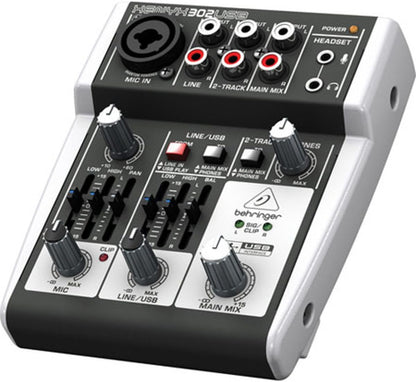 Behringer 302USB XENYX 5-Input Mixer - Mic Preamp, USB Interface