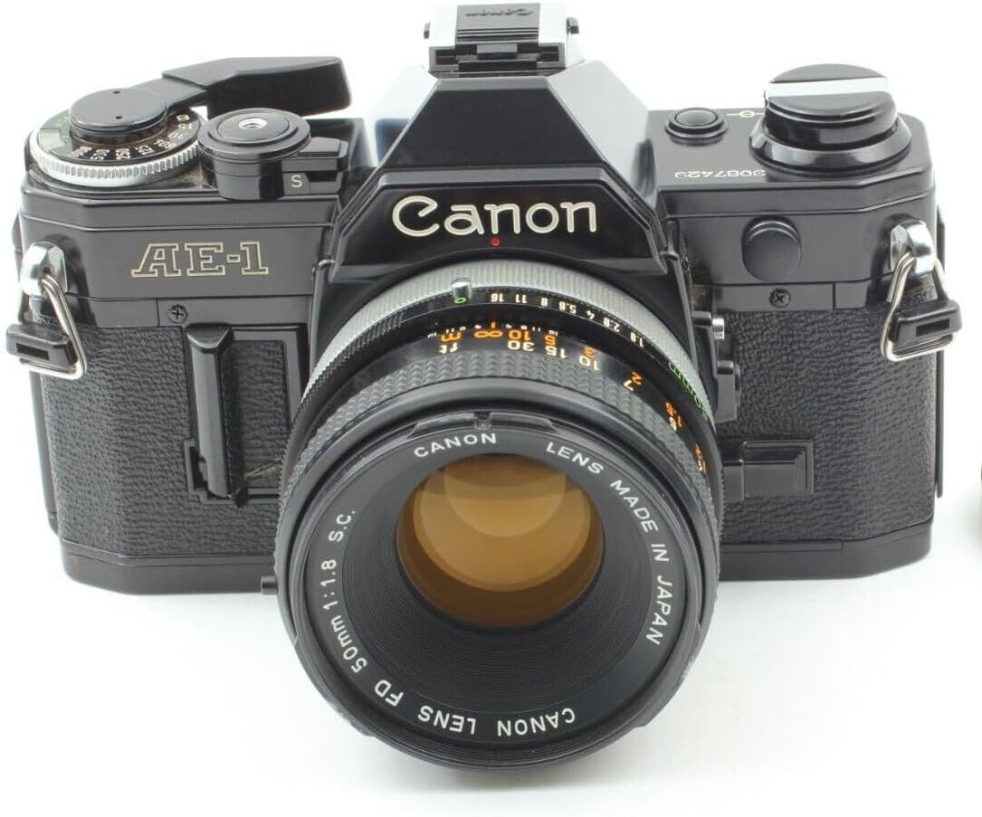 Canon AE-1 35mm SLR Film Camera w/ 50mm Lens (Renewed)