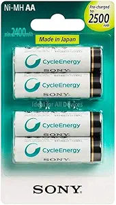 Sony 99999 Ni-MH AA 2500mAh Rechargeable Batteries - 4 Pack