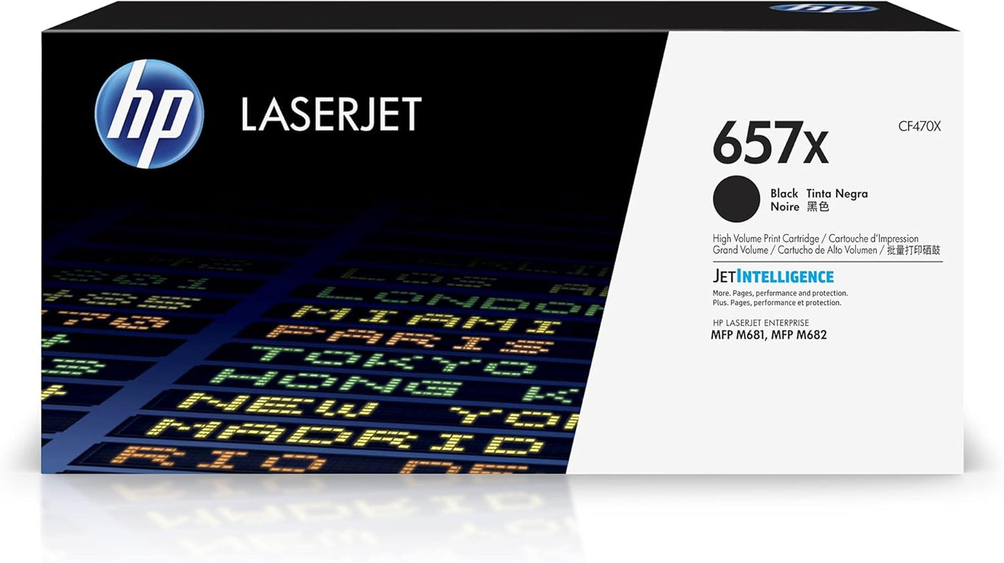 HP CF470X 657X Black Toner - High-Yield LaserJet Cartridge