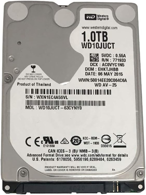 Western Digital WD10JUCT/CR/3YR 1TB AV-25 SATA Hard Drive Renewed